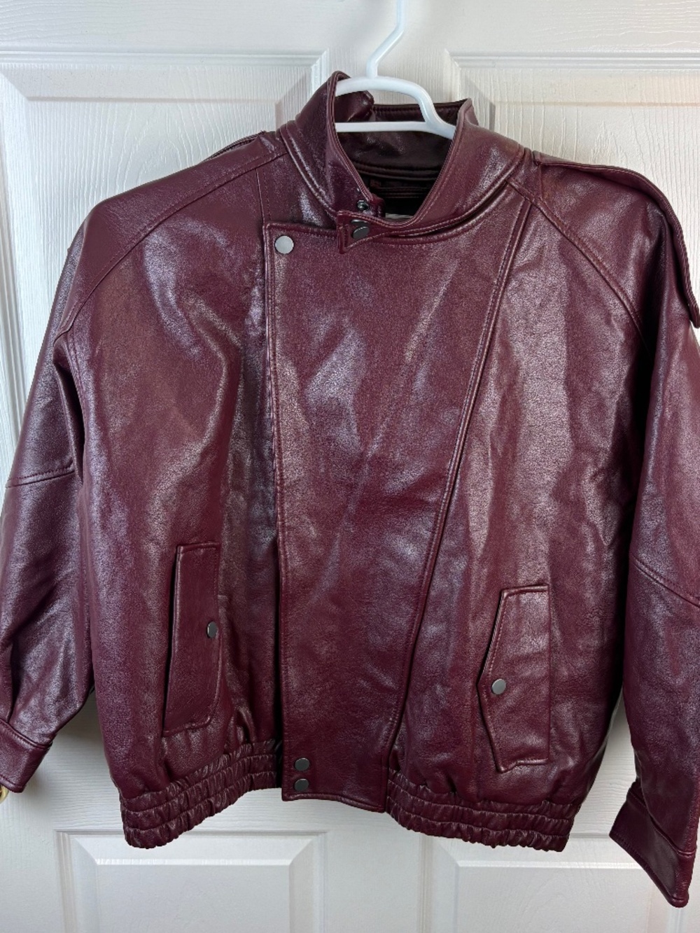Abercrombie & Fitch Faux Vegan Leather Bomber Jacket